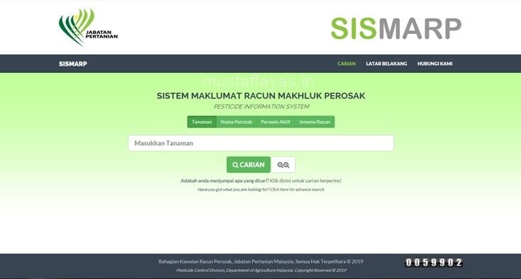 Sistem Maklumat Racun Perosak (SISMARP)