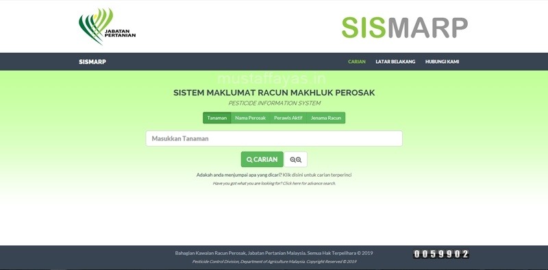 Sistem Maklumat Racun Perosak (SISMARP)