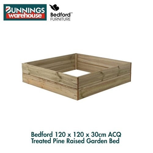 Bunnings Bedford #3320914 120 x 120 x 30cm ACQ Treated Pine Raised Garden Bed
