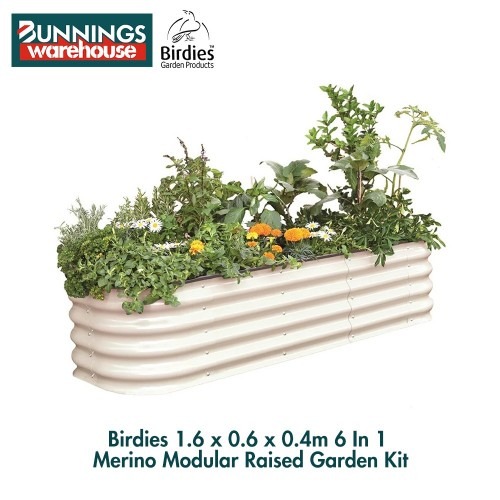 Bunnings Birdies #3321595 1.6 x 0.6 x 0.4m 6 In 1 Merino Modular Raised Garden Kit