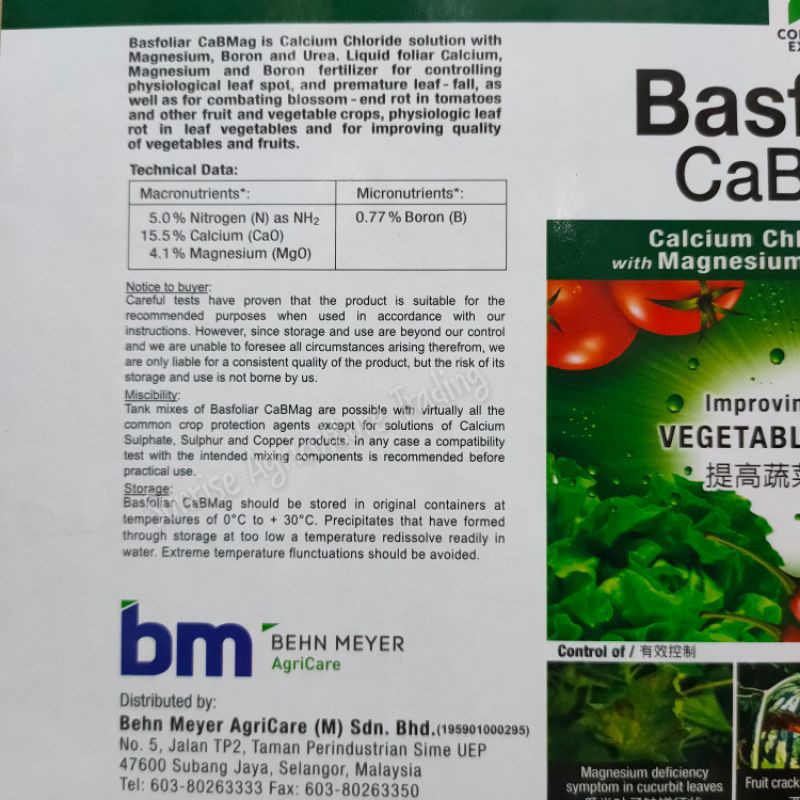 Basfoliar CaBMag Behn Meyer - Elak Buah Gugur Pramatang