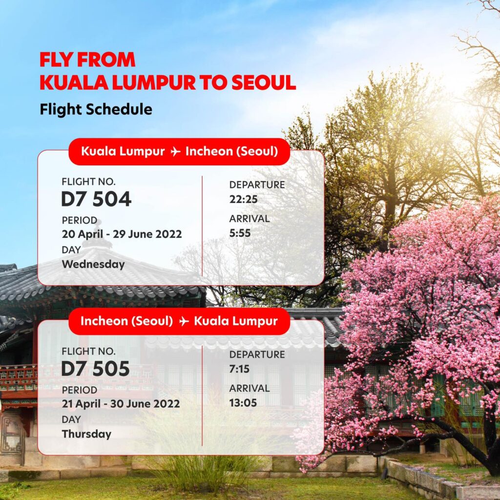 Promosi AirAsia 2022 - Penerbangan Seminggu Sekali Dari Kuala Lumpur Ke Seoul Korea Selatan
