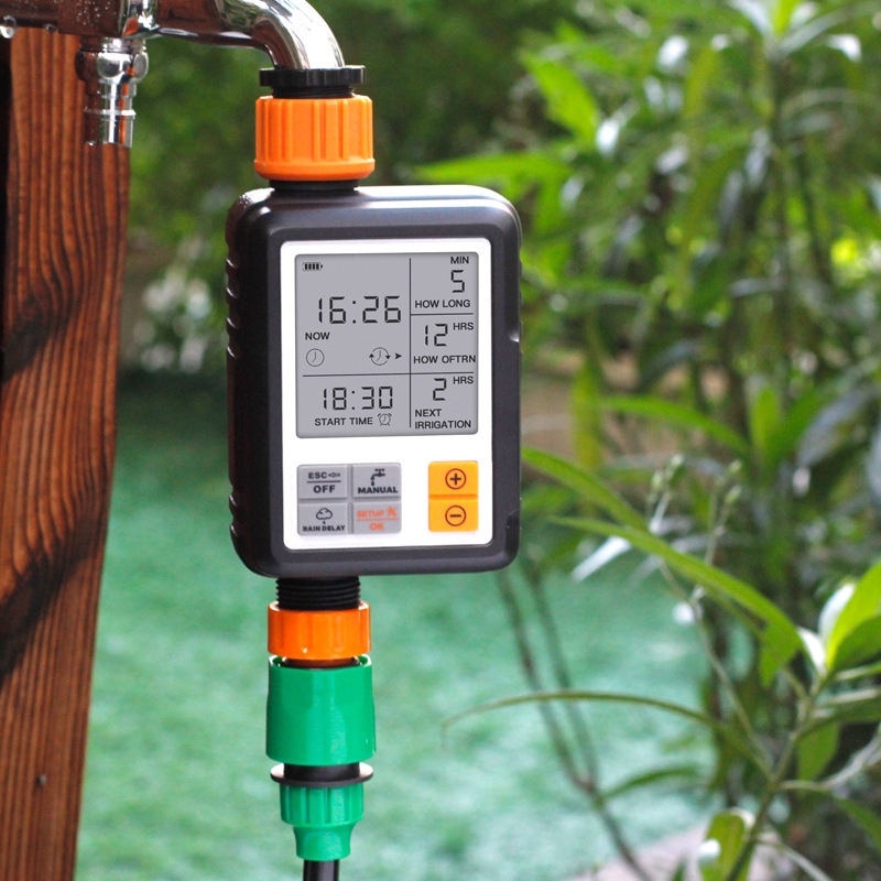 3 Pemasa (Timer) Sistem Penyiraman Tanaman Automatik - IP65 Waterproof, Paparan Digital & Menggunakan Bateri